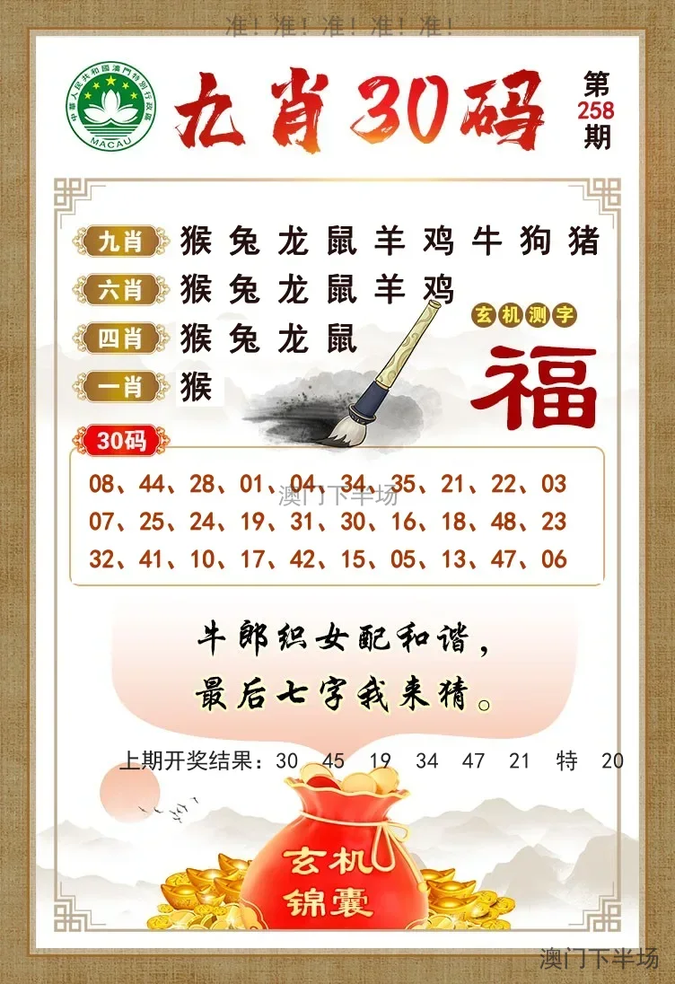 九肖30码