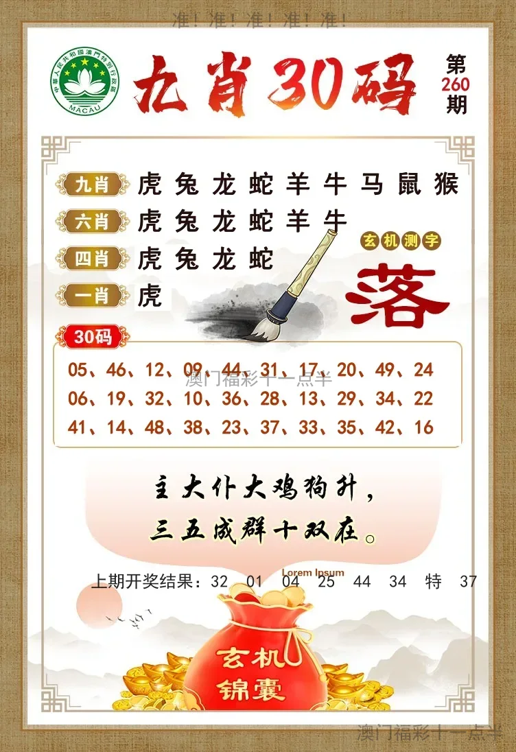 九肖30码
