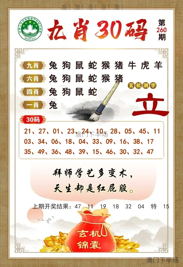 九肖30码