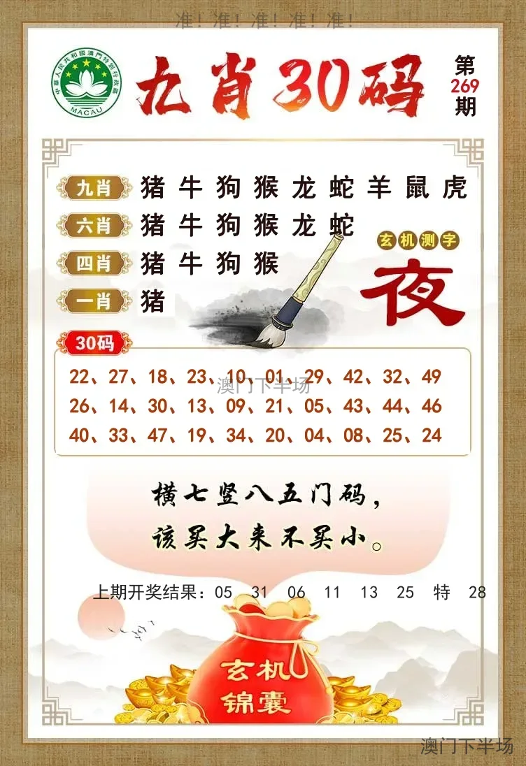 九肖30码